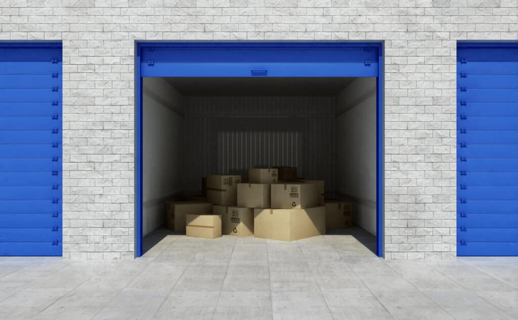 Iron-Self-Storage-open-unit-with-boxes-inside