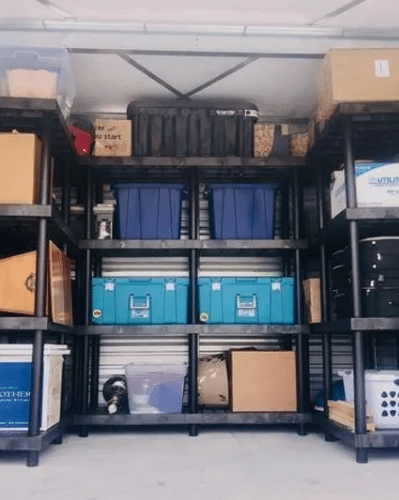 Shelved self storage unit
