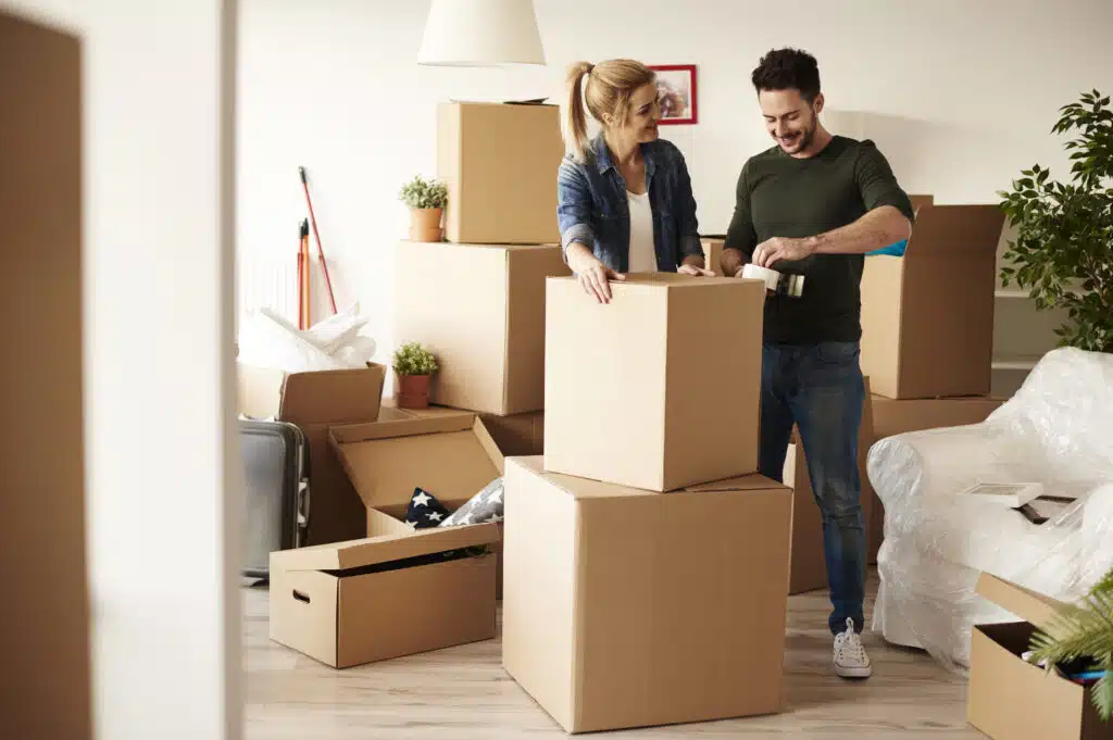 Couple moving