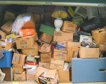cluttered storage unit