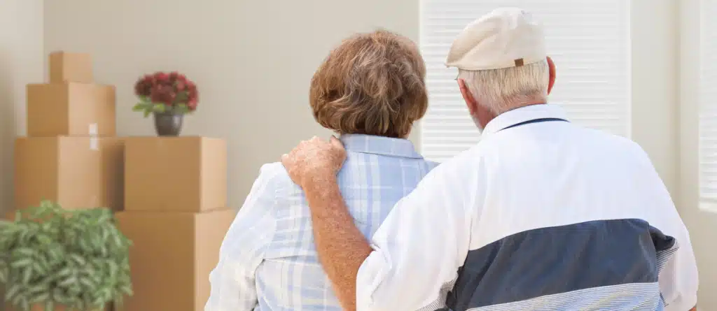 senior citizens storing their belongings in a self storage unit